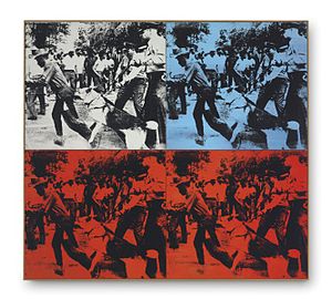Andy Warhol, Race Riot, 1964, acrylic and silkscreen, Gagosian Gallery