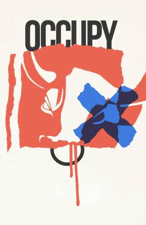 Occupy Blue X, Occupy Wall Street poster by Manya Kuzemchenko