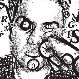Text Art 21, typographic portrait, from 32 Beautiful Text Art Creations Tutorial