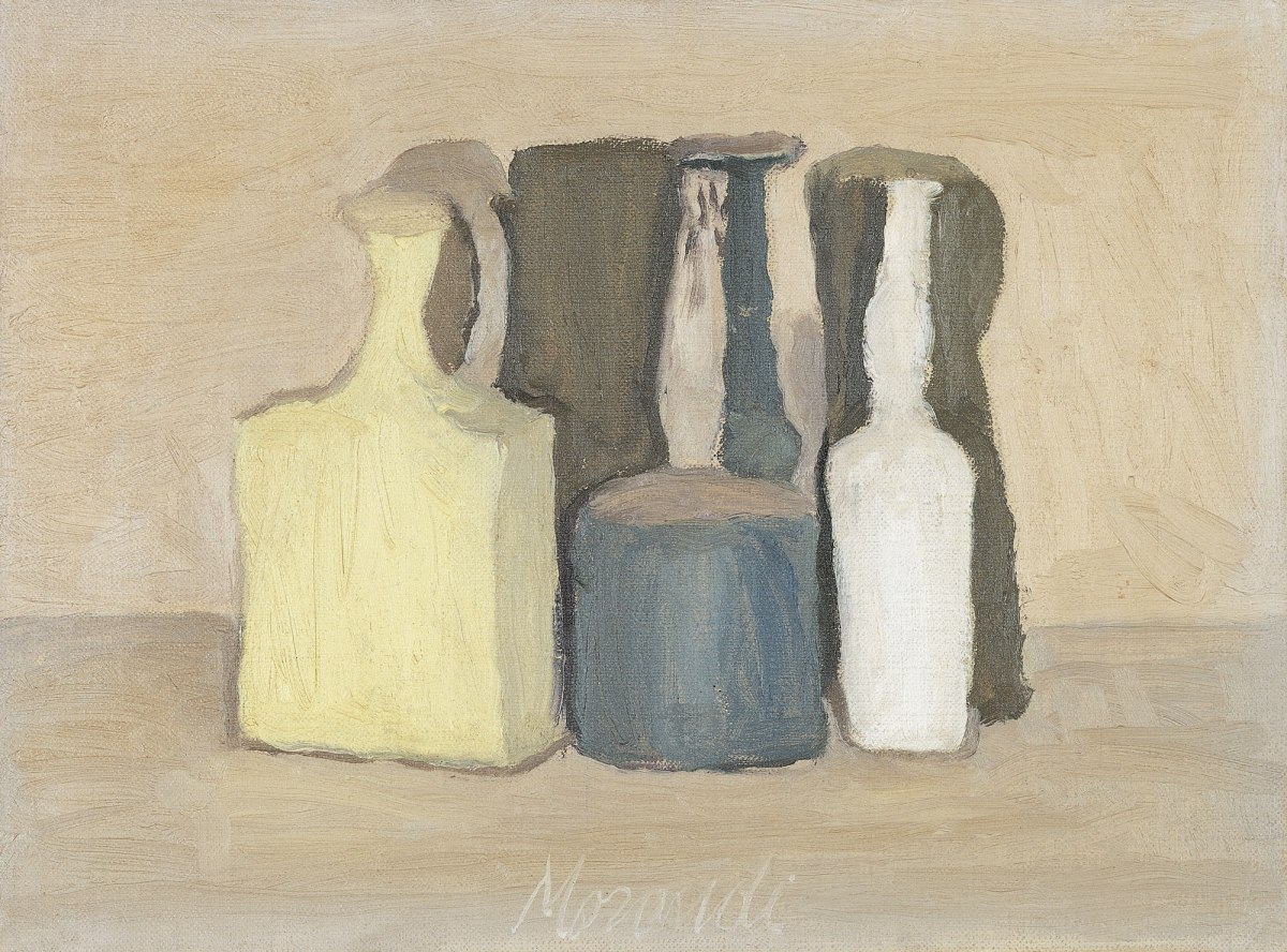 Giorgio Morandi, Still Life, 1948-1949, Oil on canvas, 26 x 35 cm, Carmen Thyssen-Bornemisza Collection on deposit at Museo Thyssen-Bornemisza, Madrid