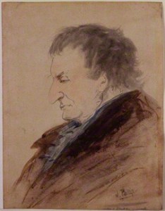 Joseph Mallord William Turner by John Phillip, c. 1850, watercolor, 12 1/8 x 9 3/8", National Portrait Gallery London