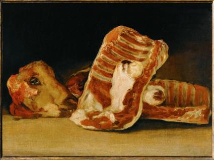 Goya, Still Life with Sheep’s Head and Ribs, 1808-12. Oil on canvas, 17 ¾ x 24 3/8”. Musée du Louvre, Paris. 