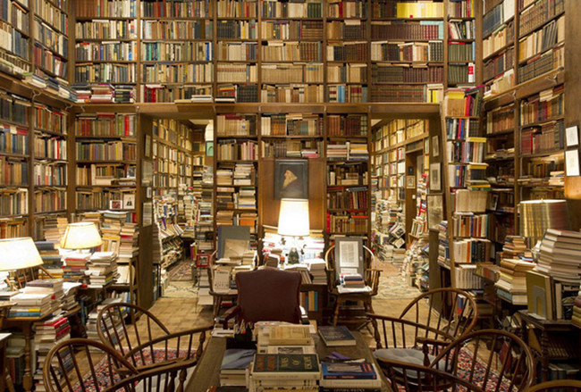 Johns Hopkins professor Richard Macksey’s library, said to contain more than 70,000 books.