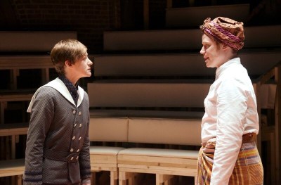 "Cloud Nine". Caryl Churchill, Atlantic Theater, New York, Atlantic Theater. Photo by Doug Hamilton of actors Betty Bloom, Sean Dugan.