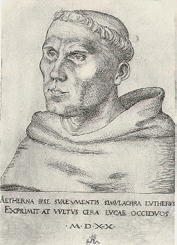 Etching of Martin Luther by Lucas Cranach the Elder