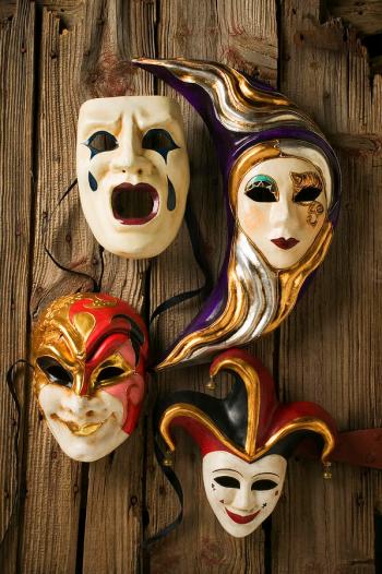 Four Masks Acrylic Print by Garry Gay