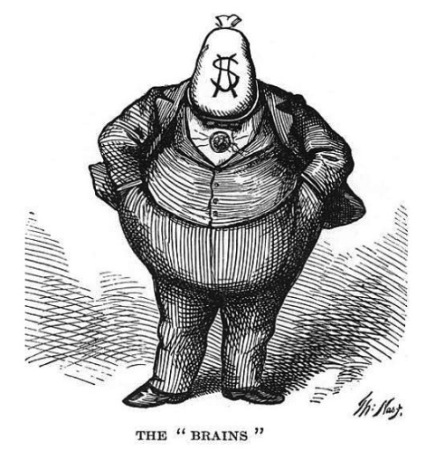 Thomas Nast cartoon, The Brains, Harper's Weekly, October 12, 1871