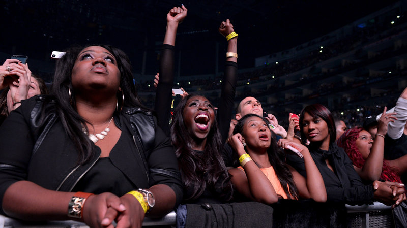 The audience at Beyonce’s December 3, 2013 performance at the Staples Center in Los Angeles, Larry Busacca-PW-WireImage for Parkwood Entertainment