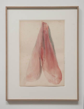 Berlinde De Bruyckere, Met tere huid (Of tender skin), 2015-2016, watercolor and pencil on paper; exhibited at Hauser & Wirth, photograph by Koen Vernimmen