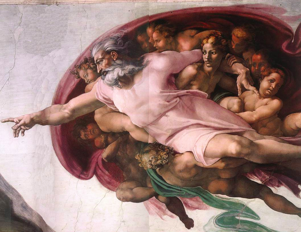 Michelangelo, The Sistine Chapel, Ceiling, The Creation of Adam, detail