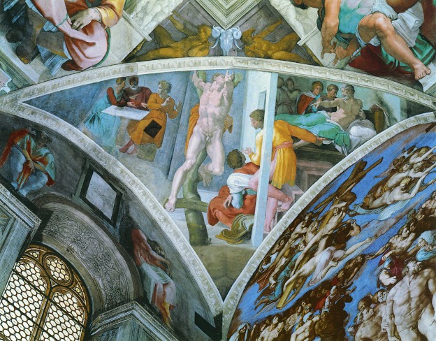 Michelangelo, Sistine Chapel, Ceiling, The Punishment of Haman