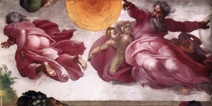 Michelangelo, The Sistine Chapel, Ceiling, The Creation of the Sun and Moon