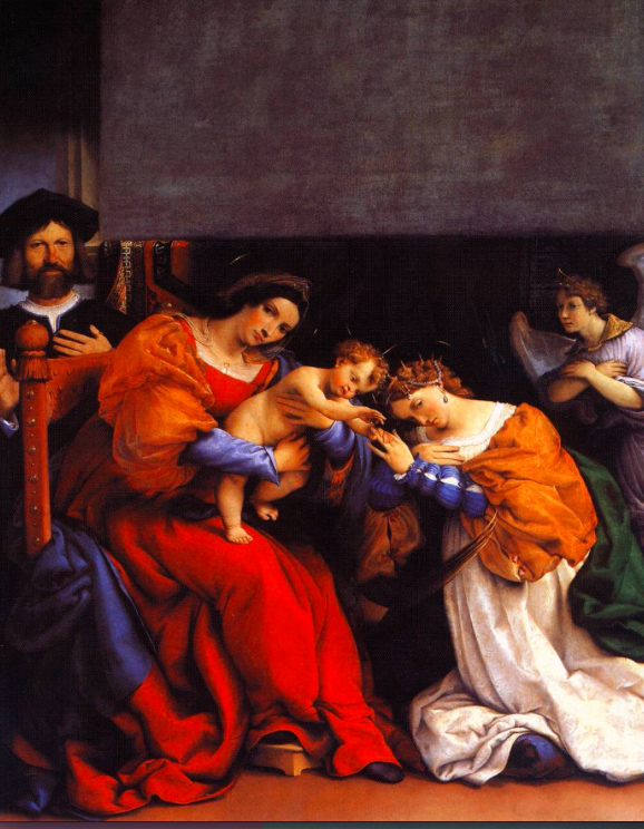 Lorenzo Lotto, The Mystic Marriage of Saint of Saint Catherine of Alexandria, 1523, Oil on Canvas, Accademia, Carrara, Bergamo