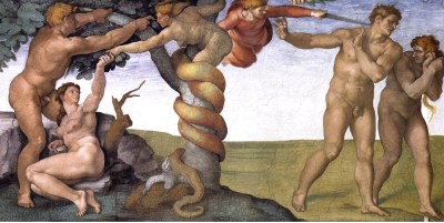 Michelangelo, Sistine Chapel, Ceiling, The Temptation and Expulsion
