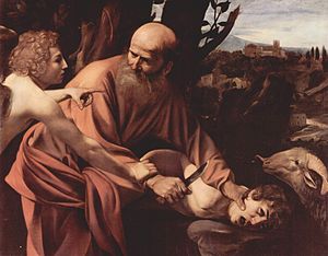 Michelangelo Merisi da Caravaggio, Sacrificio di Isacco (The Sacrifice of Isaac), 1603. In the collection of the Uffizi Gallery, Florence.