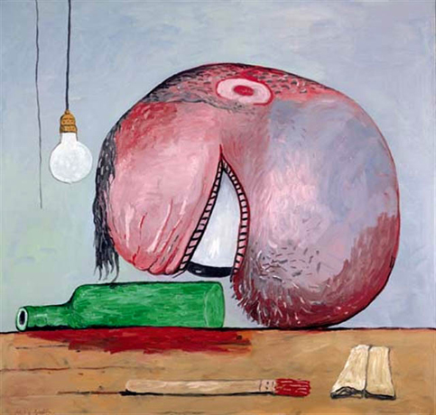 Philip Guston, “Head and Bottle,” 1975