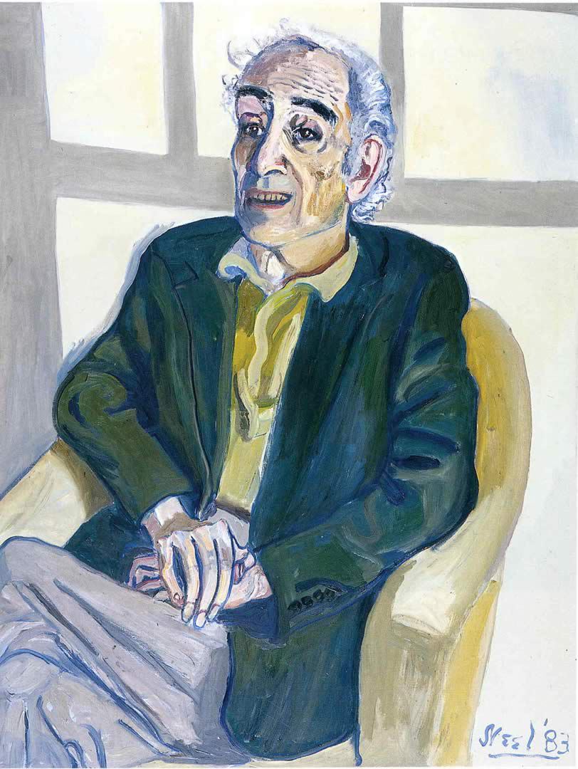 Portrait of Meyer Schapiro by Alice Neel, 1983 - in collection of the Jewish Museum, New York