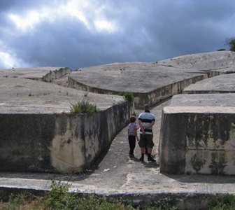 view of Alberto Burri’s Cretto di Gibellina, Sicily