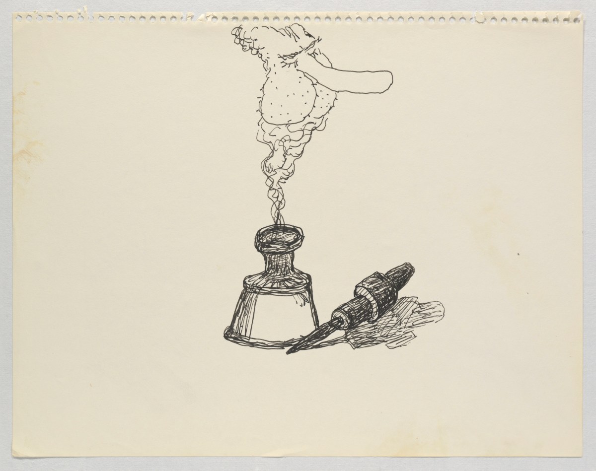 Philip Guston, Untitled, 1971. Ink on paper; 27.6 x 35.2 cm = 10 7/8 x 13 7/8 in. Private Collection. © The Estate of Philip Guston, Courtesy Hauser & Wirth [GUSTO77563]