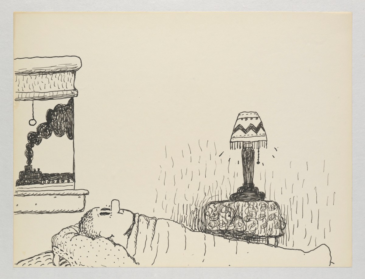 Philip Guston, Untitled, 1971. Ink on paper; 26.7 x 35.2 cm = 10 1/2 x 13 7/8 in in. Private Collection. © The Estate of Philip Guston, Courtesy Hauser & Wirth [GUSTO77351]