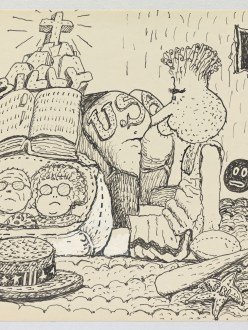 Philip Guston, Untitled, 1971, Ink on paper, 26.7 x 35.2 cm = 10 1/2 x 13 7/8 in, Private Collection. © The Estate of Philip Guston, Courtesy Hauser & Wirth [GUSTO77446]