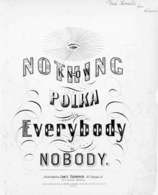 Sheet music cover - Know Nothing Polka, from HarpWeek collection of American political prints, 1766-1876