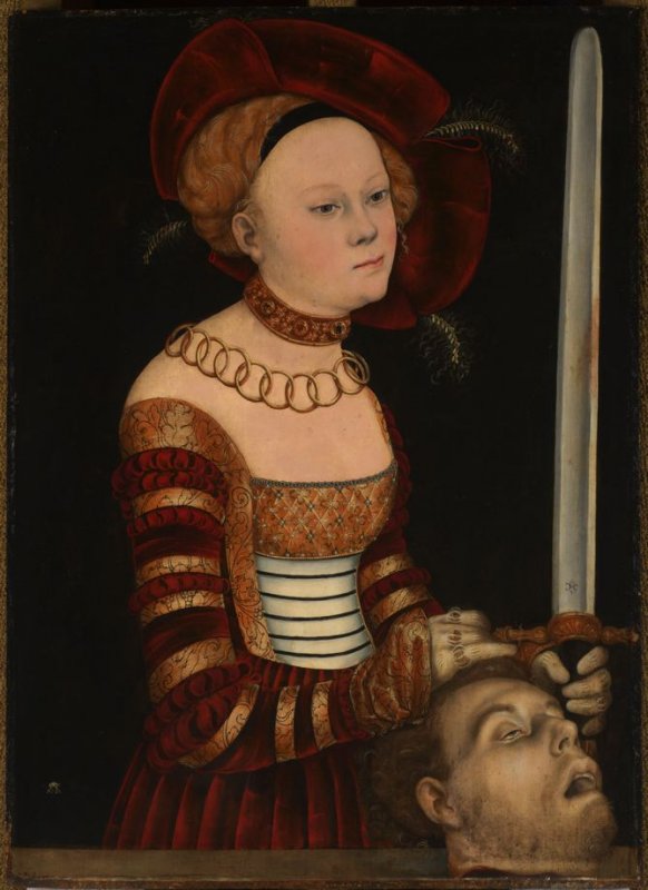 Portrait of a Lady of the Saxon Court as Judith with the Head of Holofernes, Hans Cranach, Lucas Cranach the Elder and Workshop, circa 1537-1540 (Legion of Honor, San Francisco)